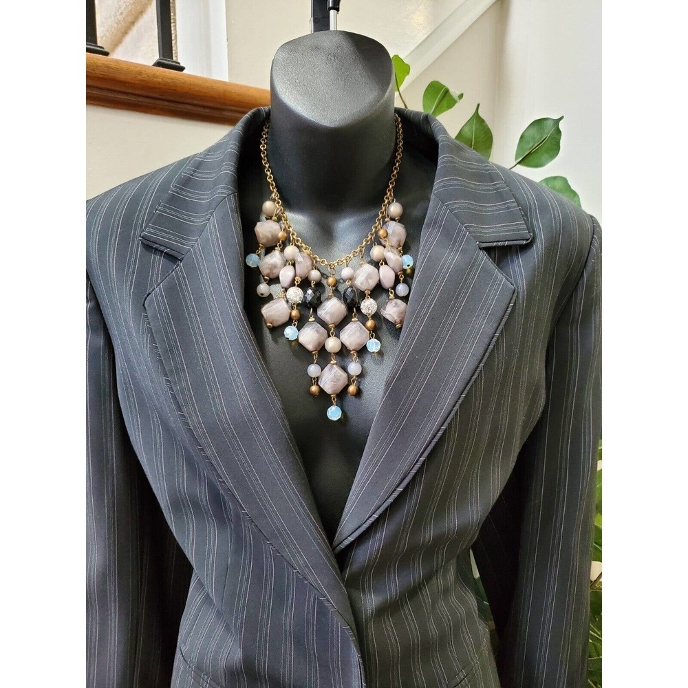 Kasper Women Black Polyester Single Breasted Blazer & Pant 2 Pc's Suit Size 10P - Picture 3 of 16